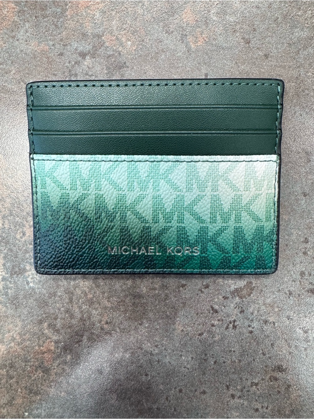 Michael Kors Dark Green to Mint Gradient Card Holder